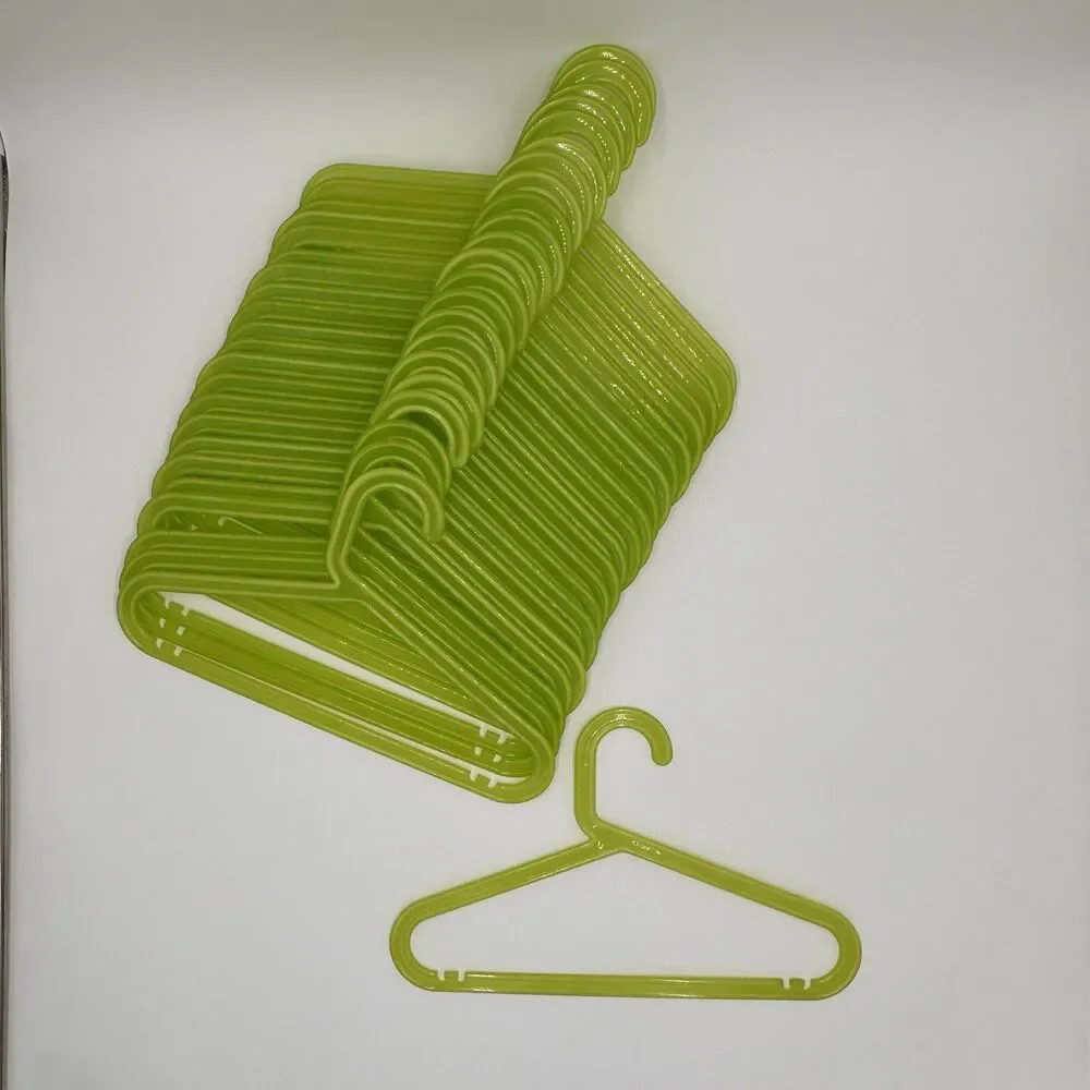 IKEA BAGIS Childrens Clothing Hangers Anna Efverlund Neon Green Lot 23 Vintage